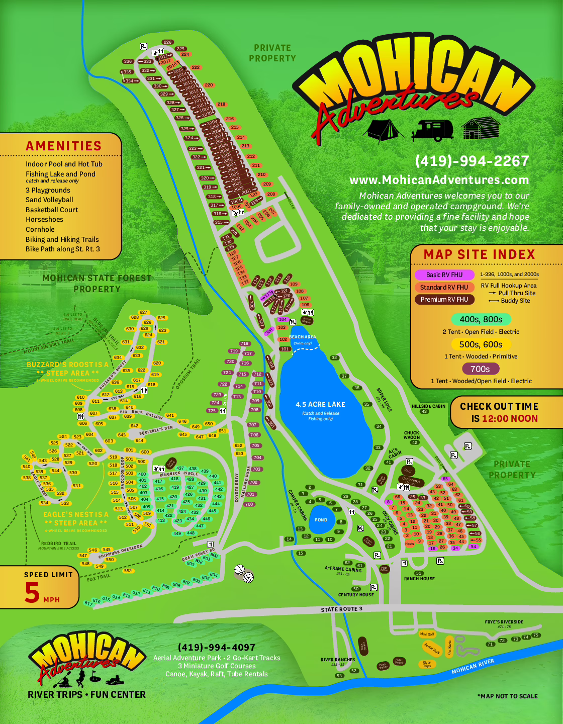 Map of Mohican Adventures Campground & Cabins